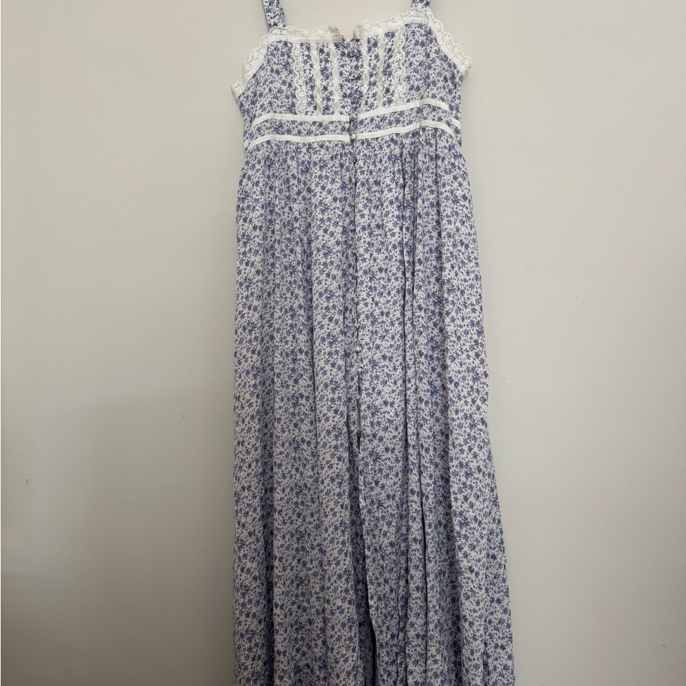 Floral Maternity Dress with Lace Trim